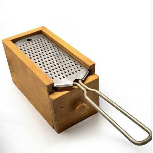 Vintage Wooden Box Grater - Pull Out Draw - Nutmeg Cheese - Mid Century - Picture 1 of 8